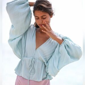 Free People Elouise Self-Tie Blouse Size-XS